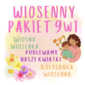 Okładka promująca pakiet wiosenny piosenek 9w1 platformy melomelo.pl - piosenka na przywitanie wiosny