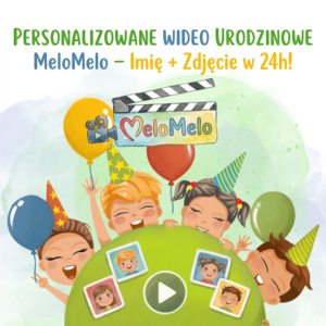 Personalizowane wideo na urodziny dla dzieci MeloMelo - przykład teledysku ze zdjęciem