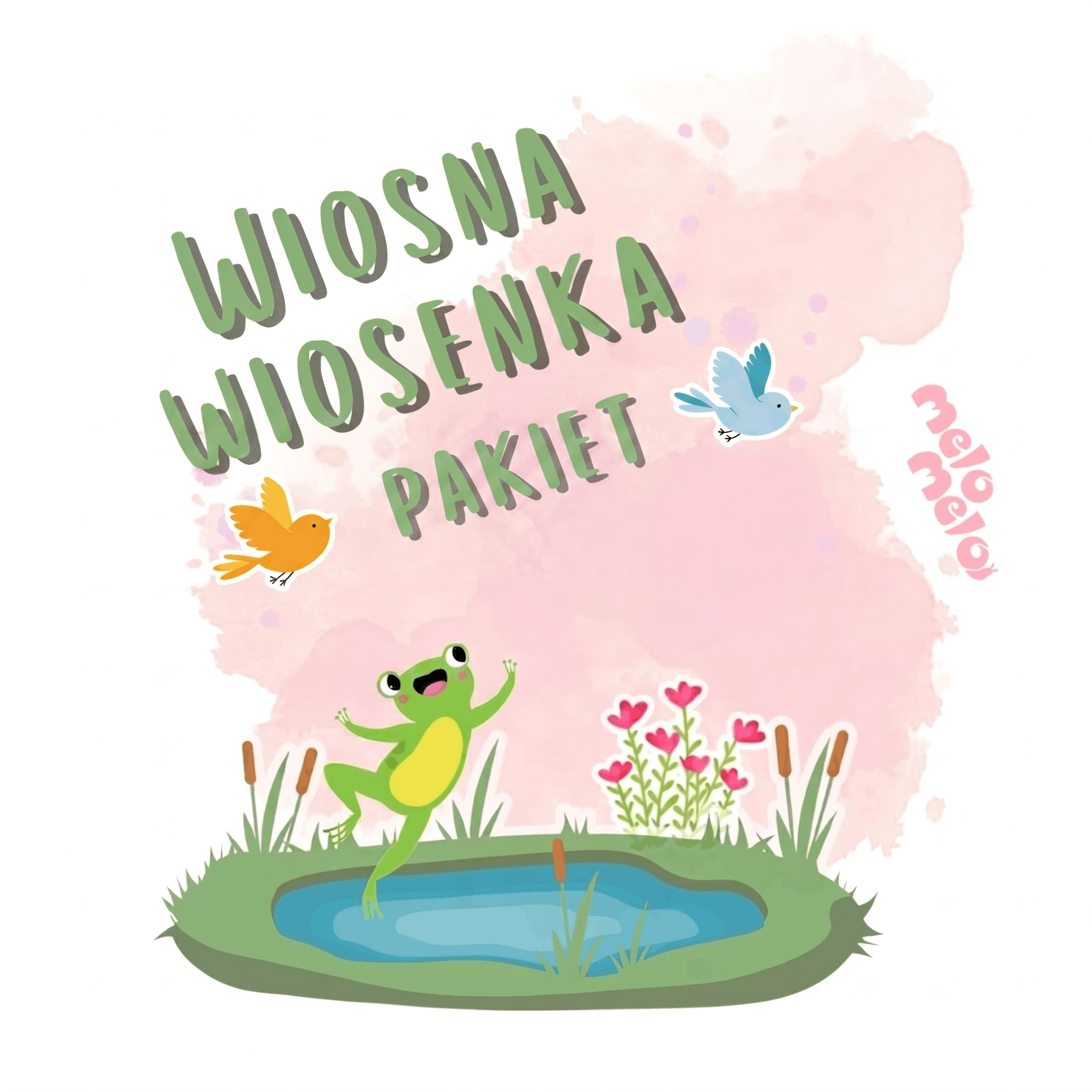 Wiosna wiosenka pakiet piosenka dla dzieci MP3 zestaw edukacyjny z podkładem i tekstem na powitanie wiosny MeloMelo